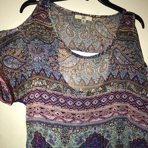 Multi colored see through shirt